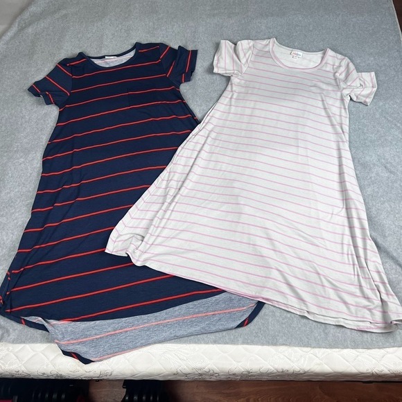 LuLaRoe Dresses & Skirts - Lot of 2 A-line Striped Dresses w/Pockets LuluRoe Carley XS